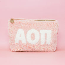 Load image into Gallery viewer, Sorority Letter Teddy Pouch - Blush, Lilac, Aqua

