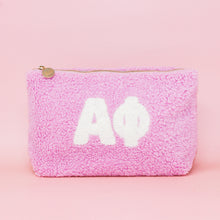 Load image into Gallery viewer, Sorority Letter Teddy Pouch - Blush, Lilac, Aqua
