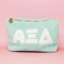 Load image into Gallery viewer, Sorority Letter Teddy Pouch - Blush, Lilac, Aqua
