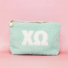 Load image into Gallery viewer, Sorority Letter Teddy Pouch - Blush, Lilac, Aqua
