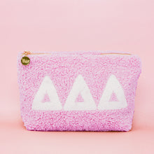 Load image into Gallery viewer, Sorority Letter Teddy Pouch - Blush, Lilac, Aqua
