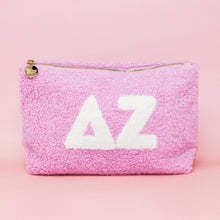 Load image into Gallery viewer, Sorority Letter Teddy Pouch - Blush, Lilac, Aqua

