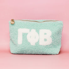 Load image into Gallery viewer, Sorority Letter Teddy Pouch - Blush, Lilac, Aqua
