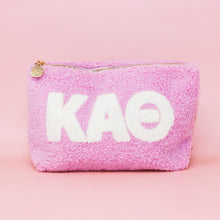 Load image into Gallery viewer, Sorority Letter Teddy Pouch - Blush, Lilac, Aqua

