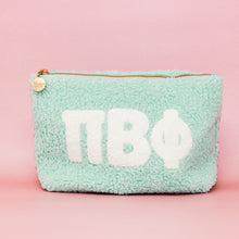 Load image into Gallery viewer, Sorority Letter Teddy Pouch - Blush, Lilac, Aqua
