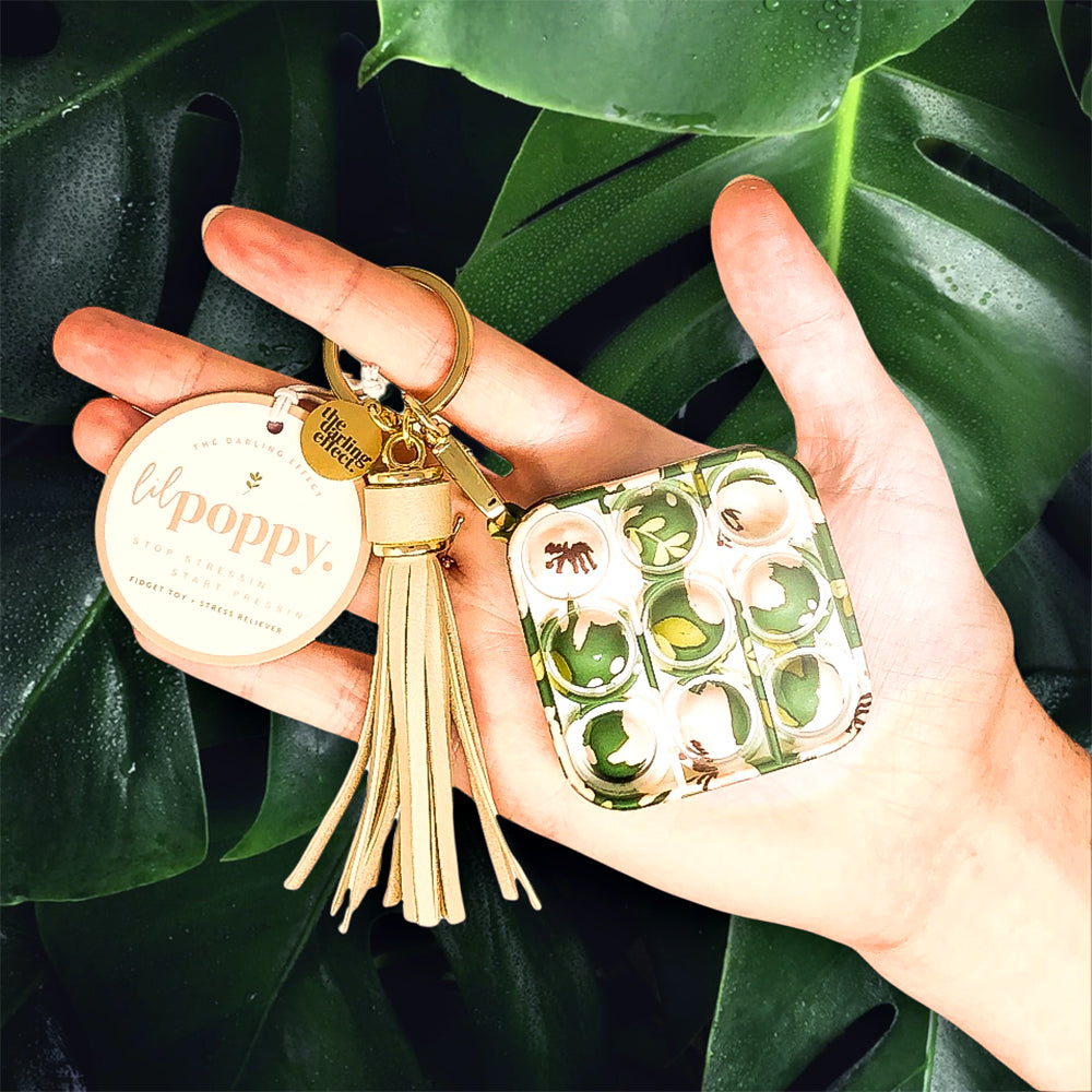 Lil' Poppy - Keychain Bubble Pop It Fidget Toy - Dark Green