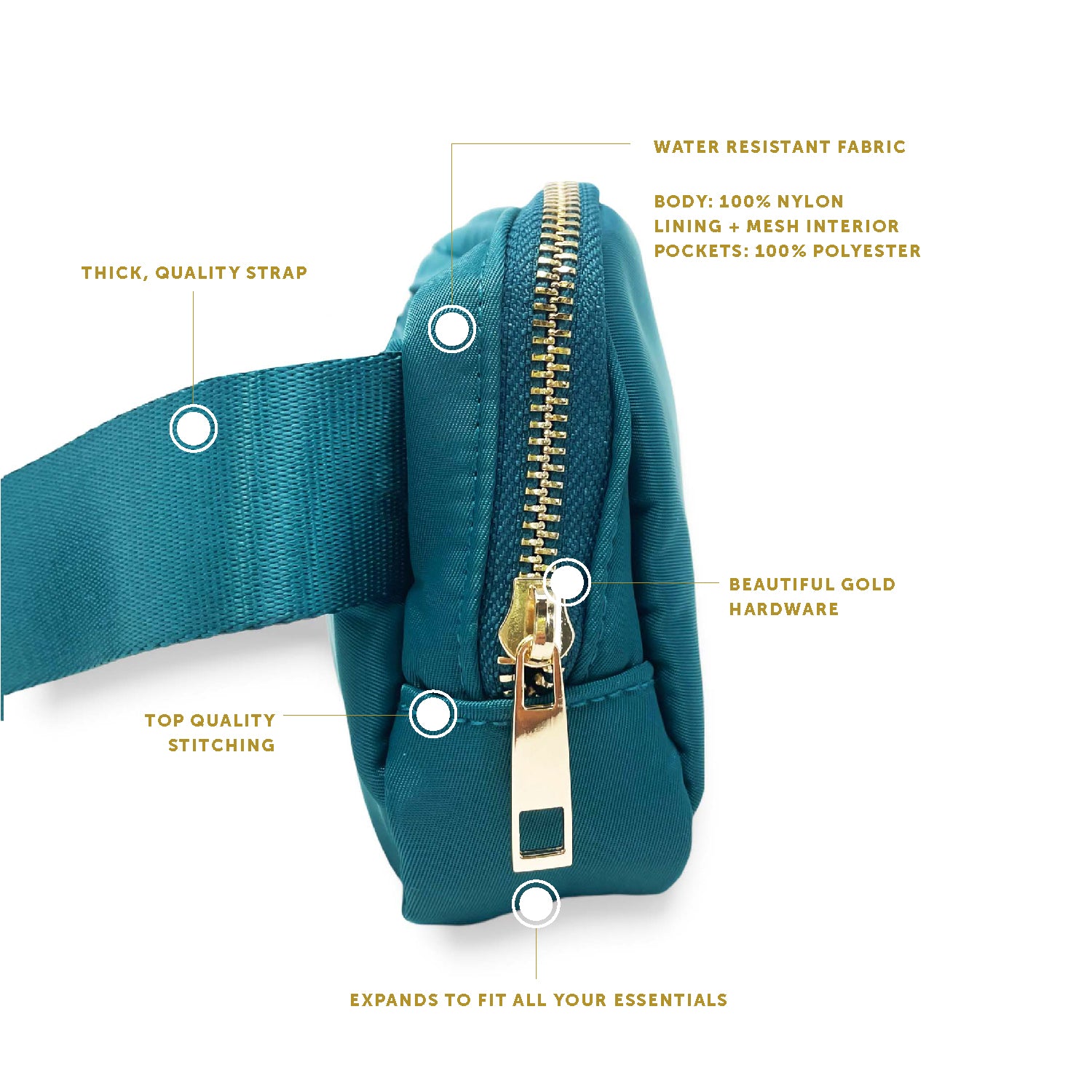 All You Need Belt Bag with Hair Scarf - Brilliant Teal