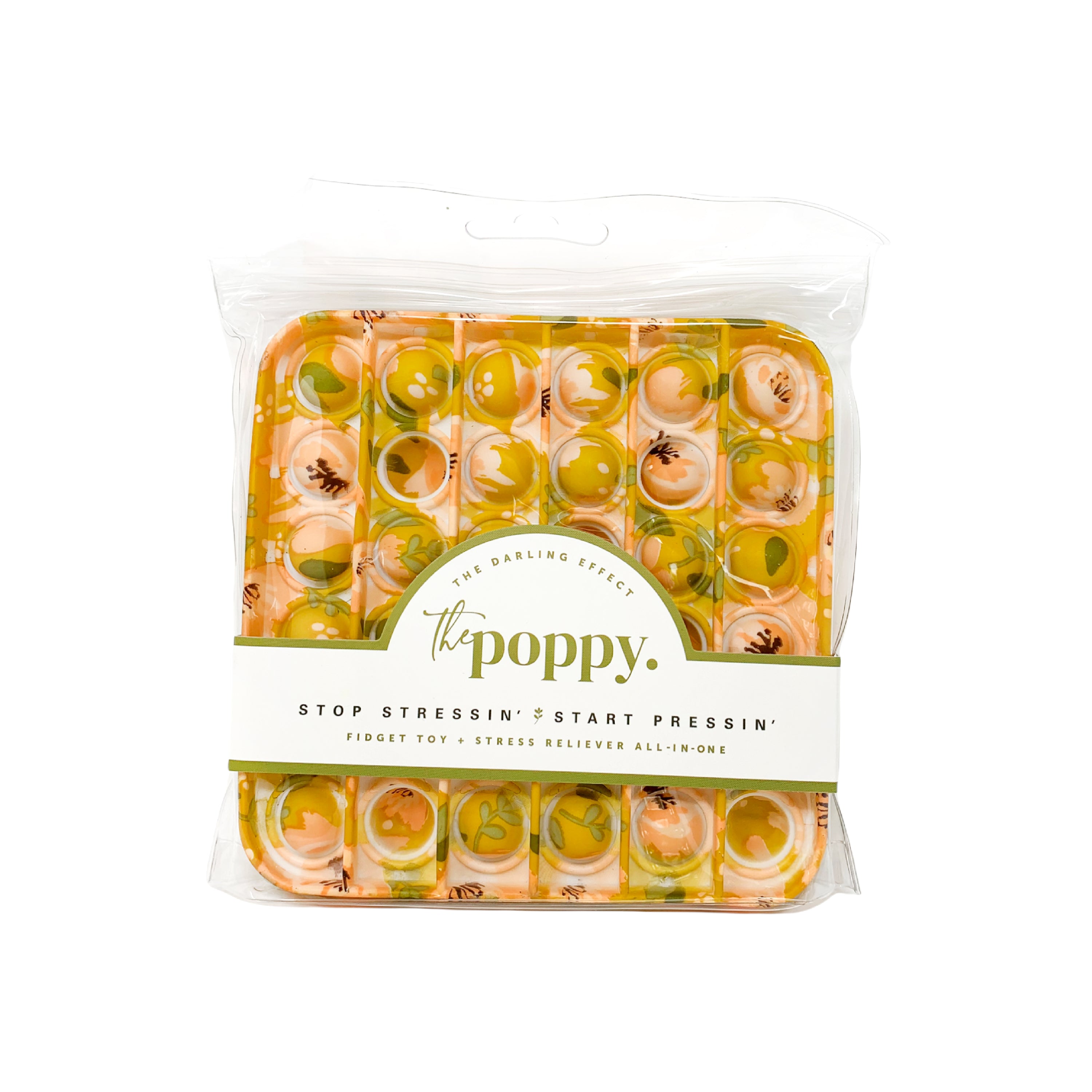 The Poppy - Bubble Pop It Fidget Toy - Light Green Floral