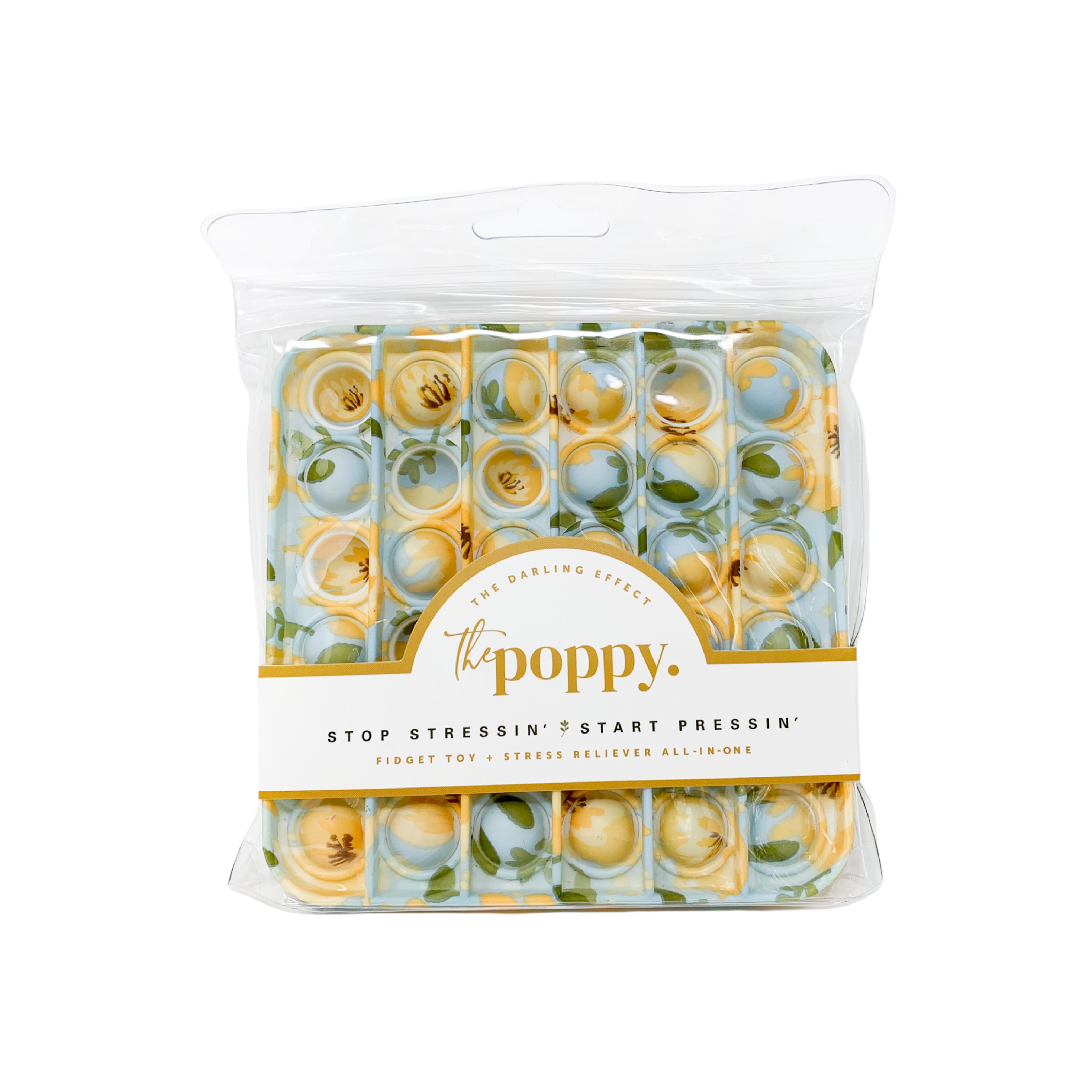 The Poppy - Bubble Pop It Fidget Toy - Light Blue Floral