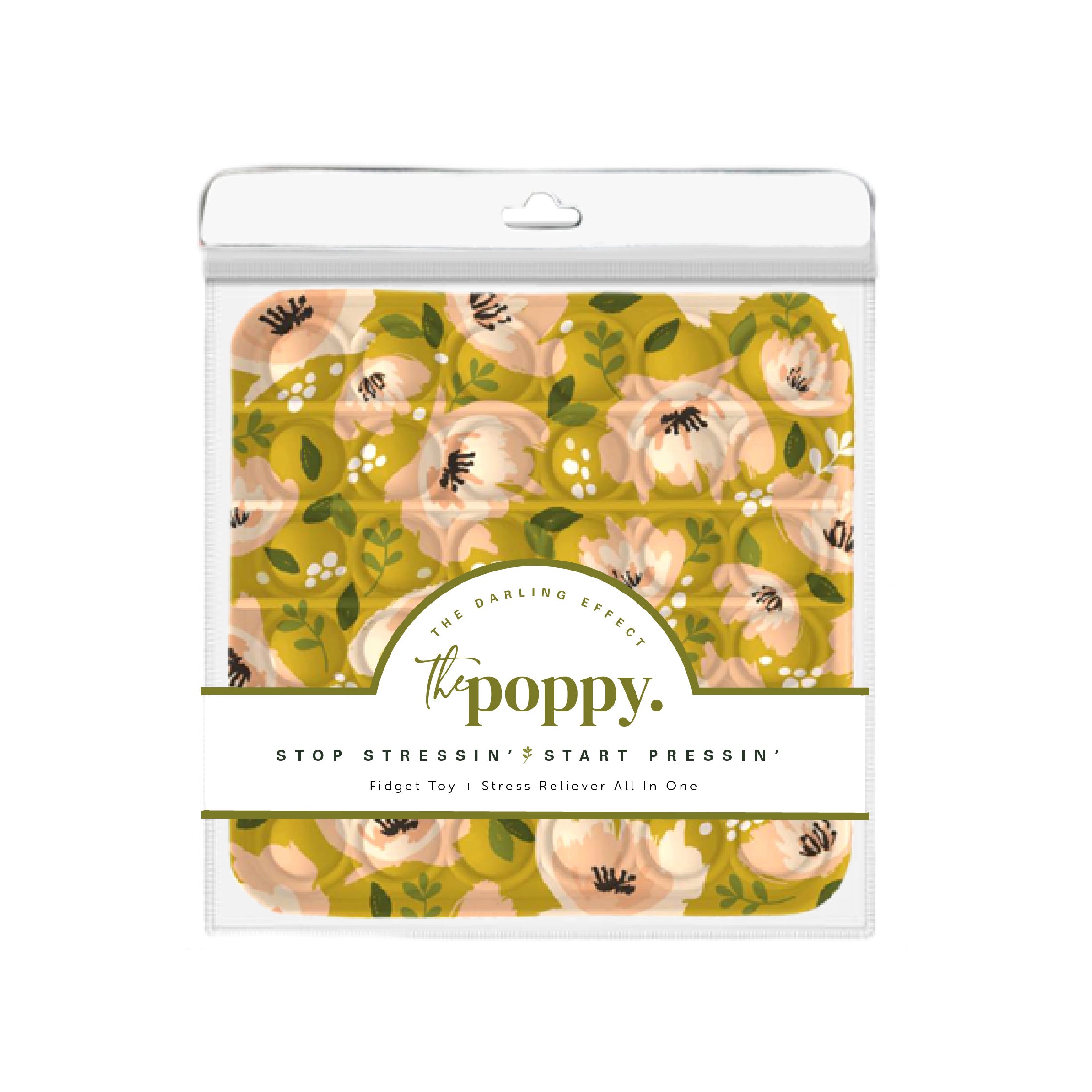 The Poppy - Bubble Pop It Fidget Toy - Light Green Floral