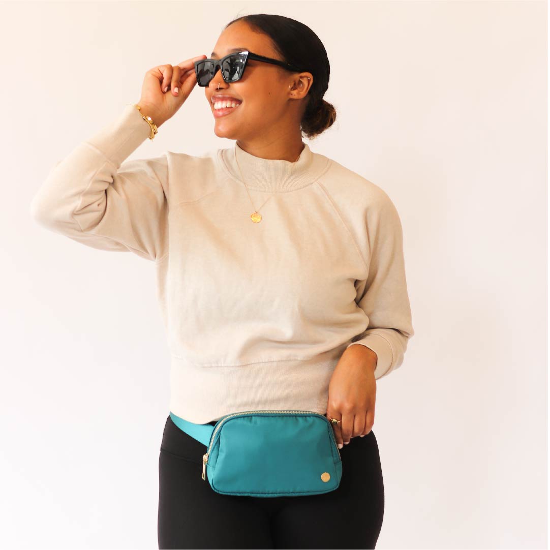 Brilliant Teal All You Need Belt Bag with Hair Scarf