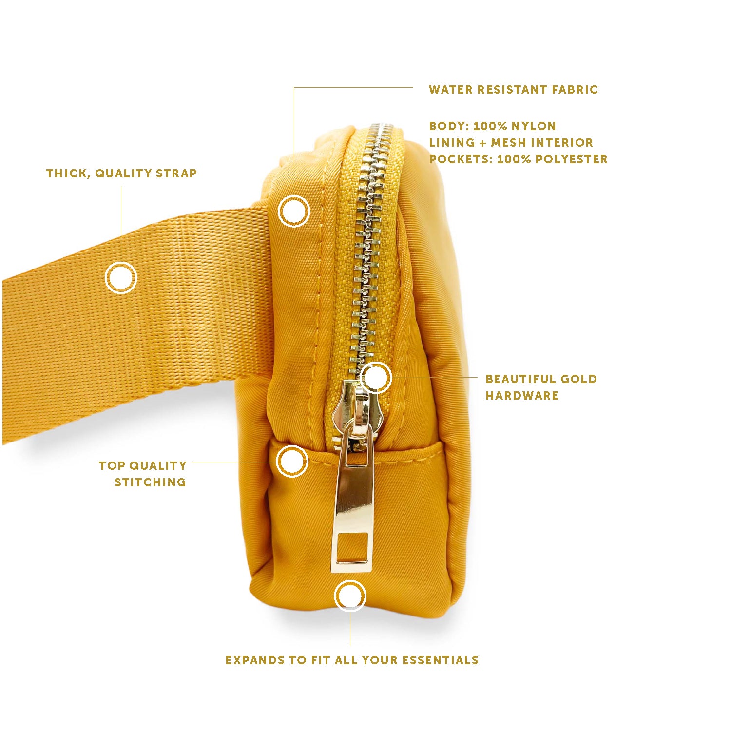 All You Need Belt Bag with Hairscarf - Golden Glow