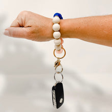 Load image into Gallery viewer, Hands-Free Silicone Beaded Keychain Wristlet - Beachy Keen

