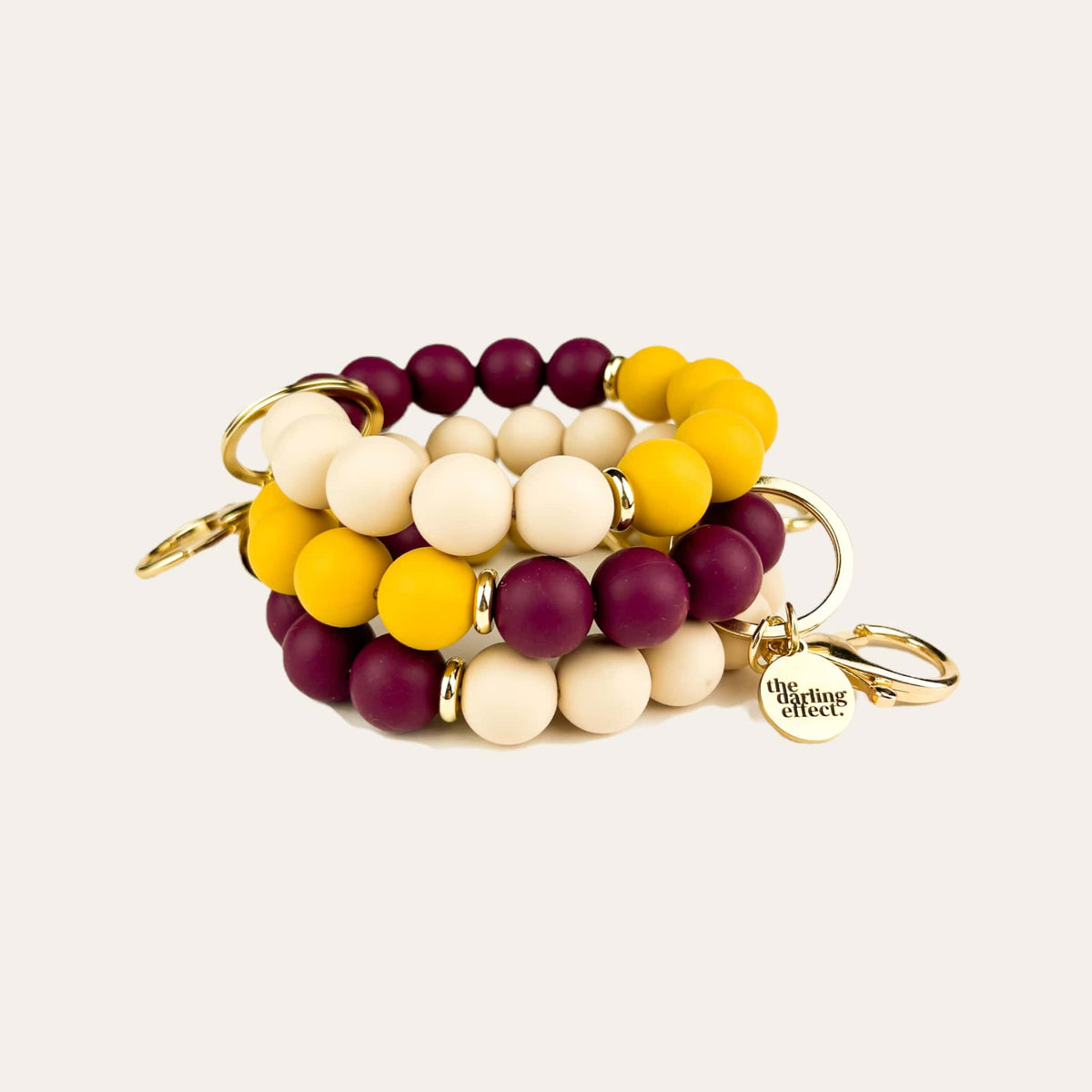 Hands-Free Silicone Beaded Keychain Wristlet - Desert Sunset