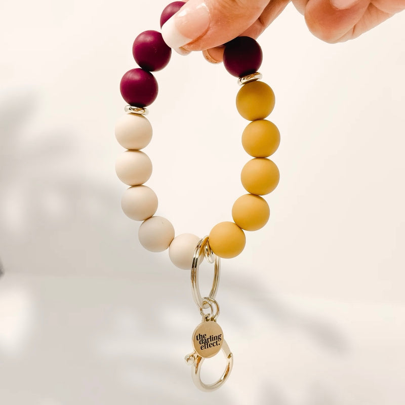 Hands-Free Silicone Beaded Keychain Wristlet - Desert Sunset