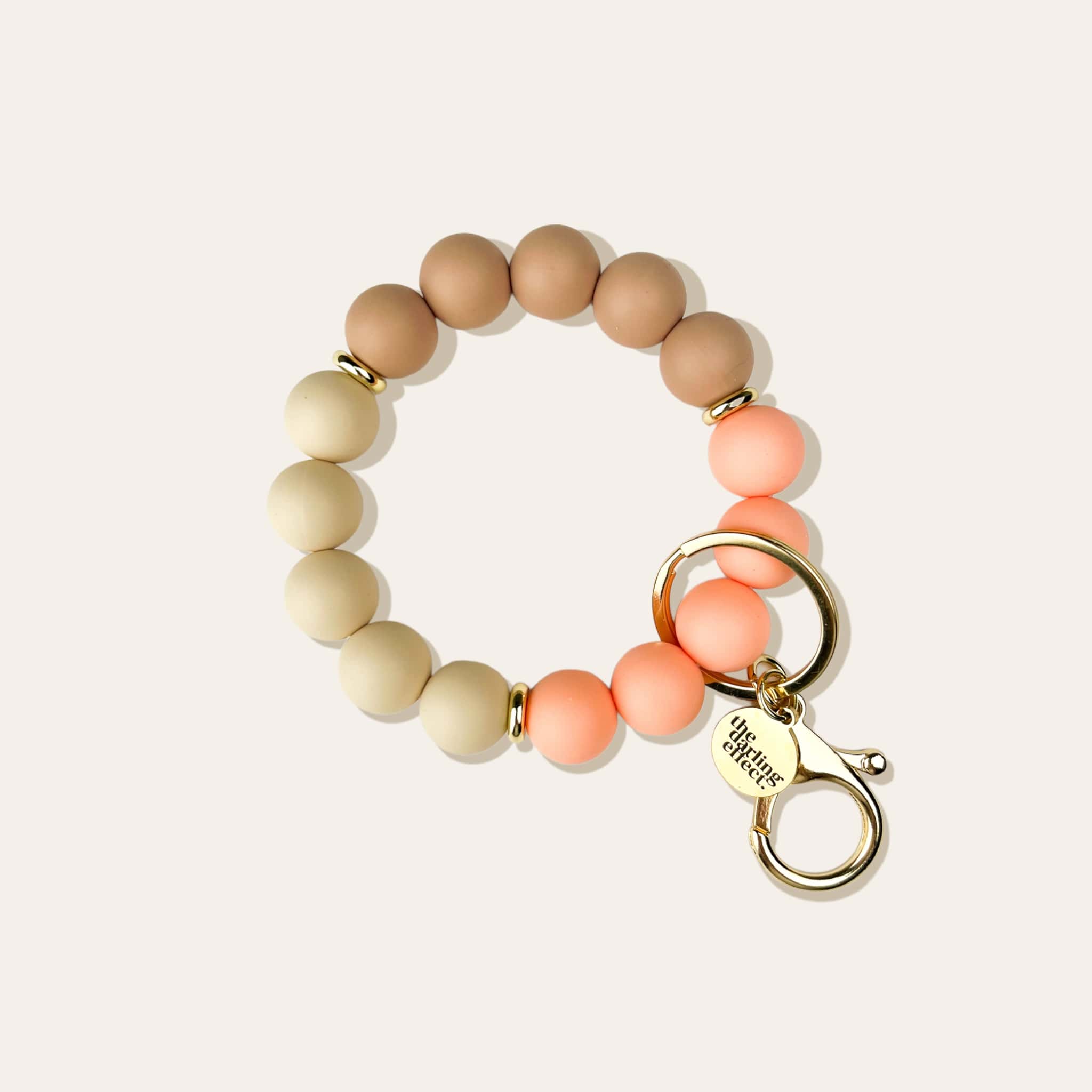 Hands-Free Silicone Beaded Keychain Wristlet - Natural Beauty