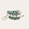 Hands-Free Silicone Beaded Keychain Wristlet - Simply Gray