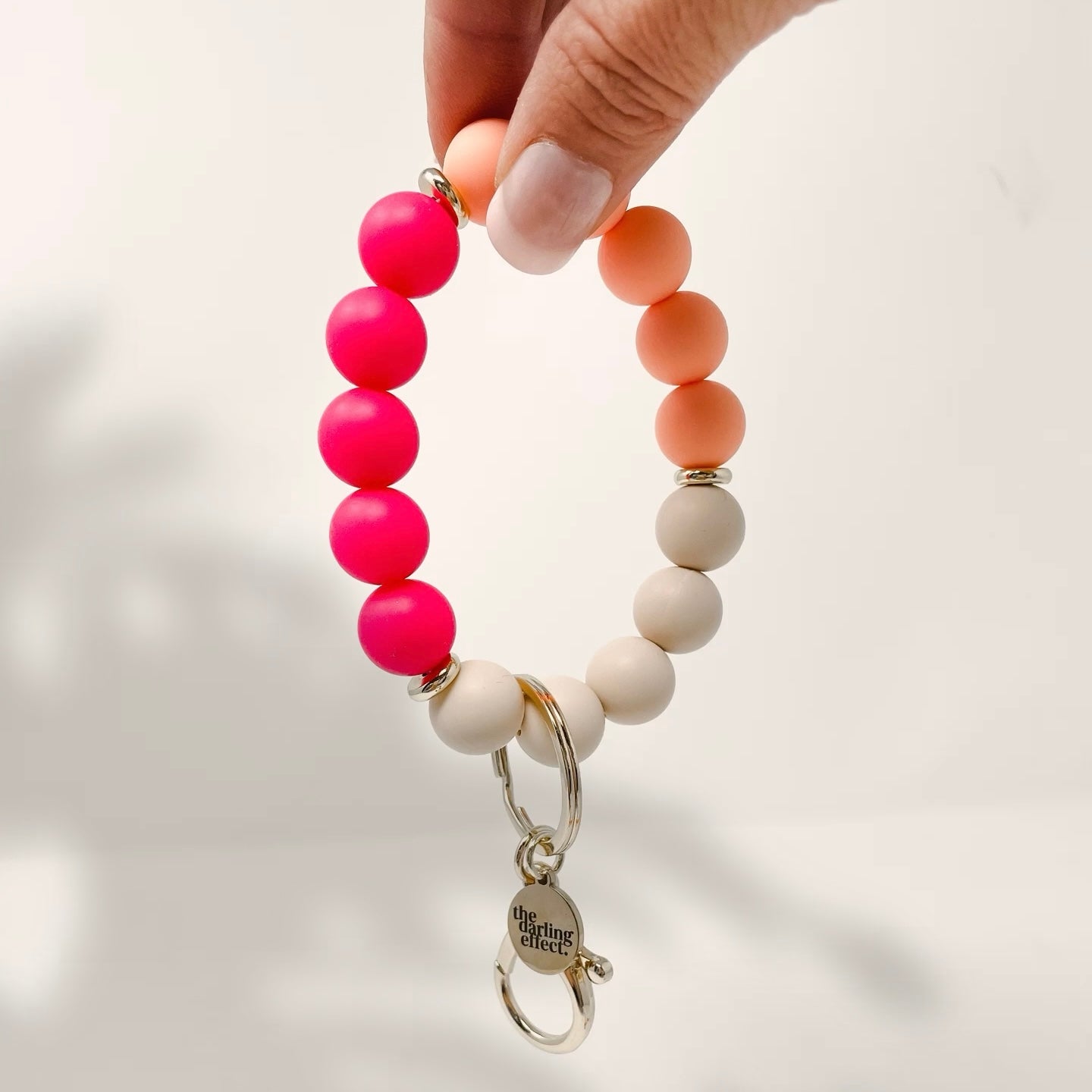 Hands-Free Silicone Keychain Wristlet - Sunkissed Peaches