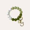 Hands-Free Silicone Beaded Keychain Wristlet - Sage Serenity
