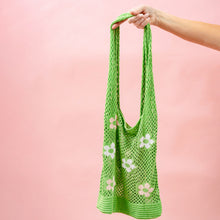 Load image into Gallery viewer, Floral Crochet Slouchy Shoulder Bag
